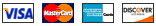 Visa, Mater Card, American Express and Discover Card